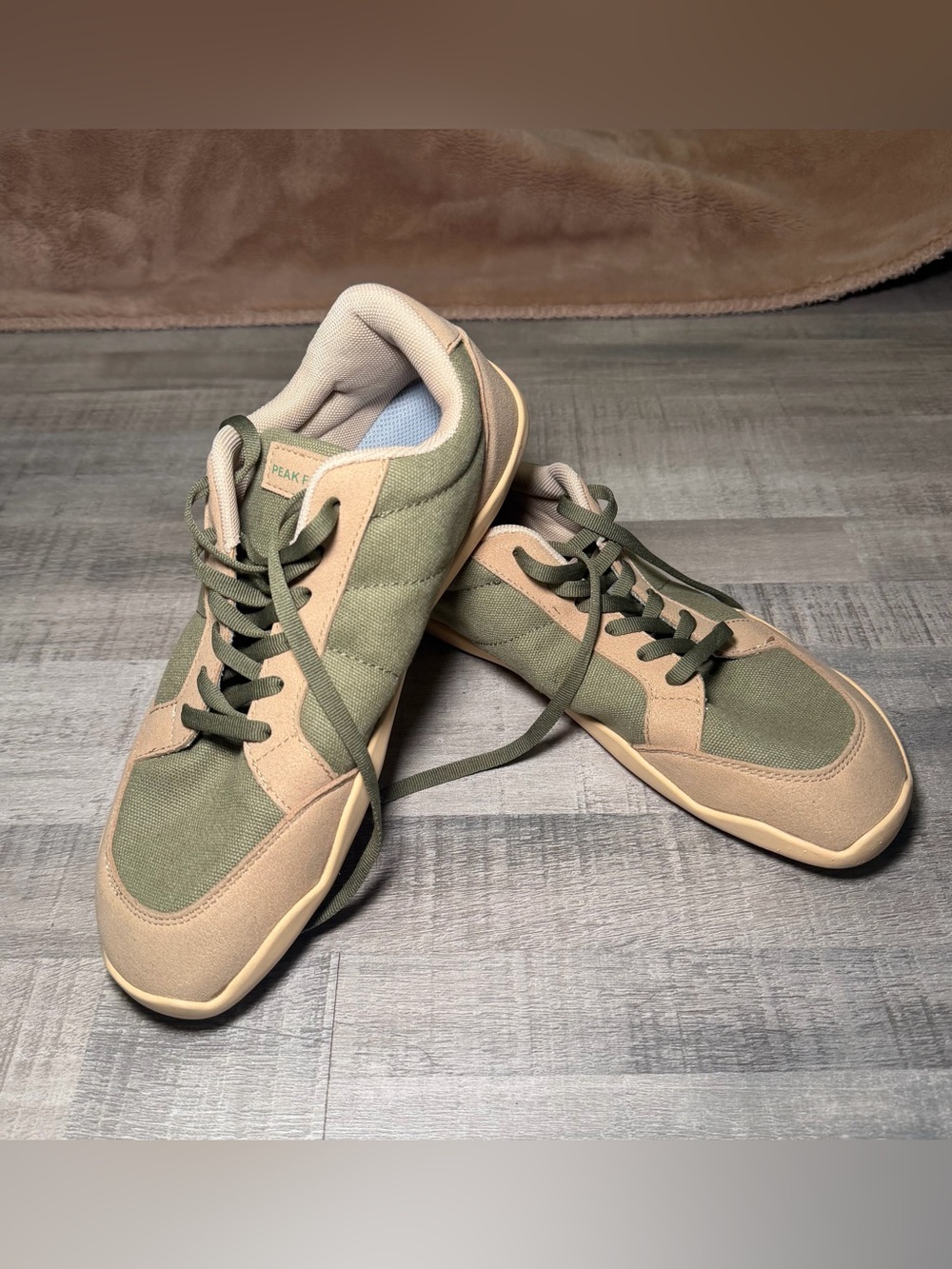 Olive Green Barefoot Sneakers Size 40 Peak Footwear